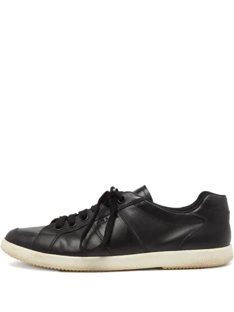 Prada Pre-Owned leather lace-up sneakers