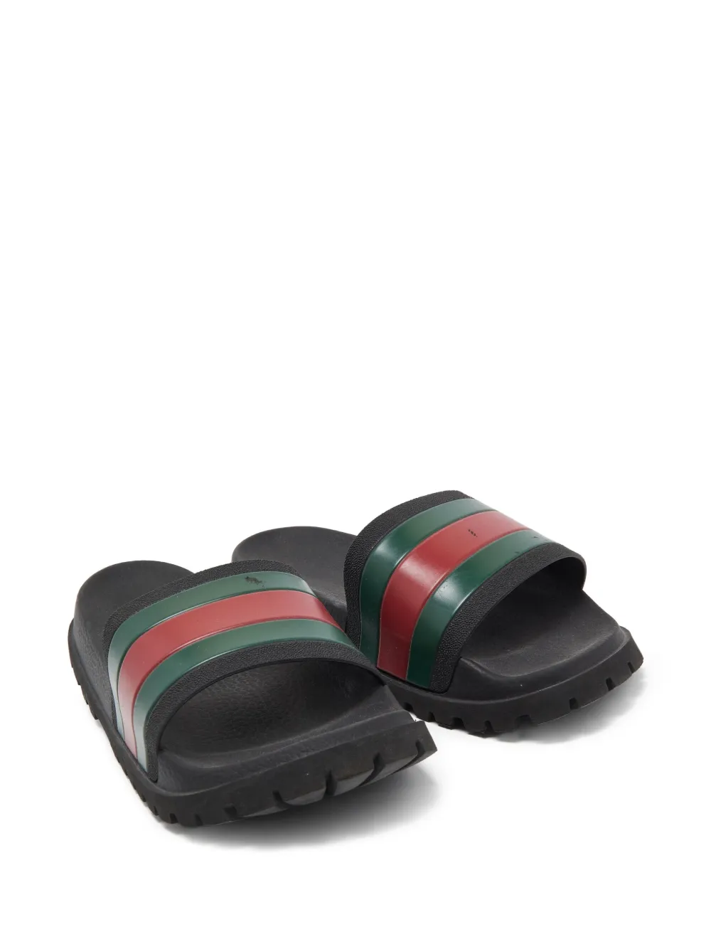 Gucci Pre-Owned Web-stripe pool slides | Image 2