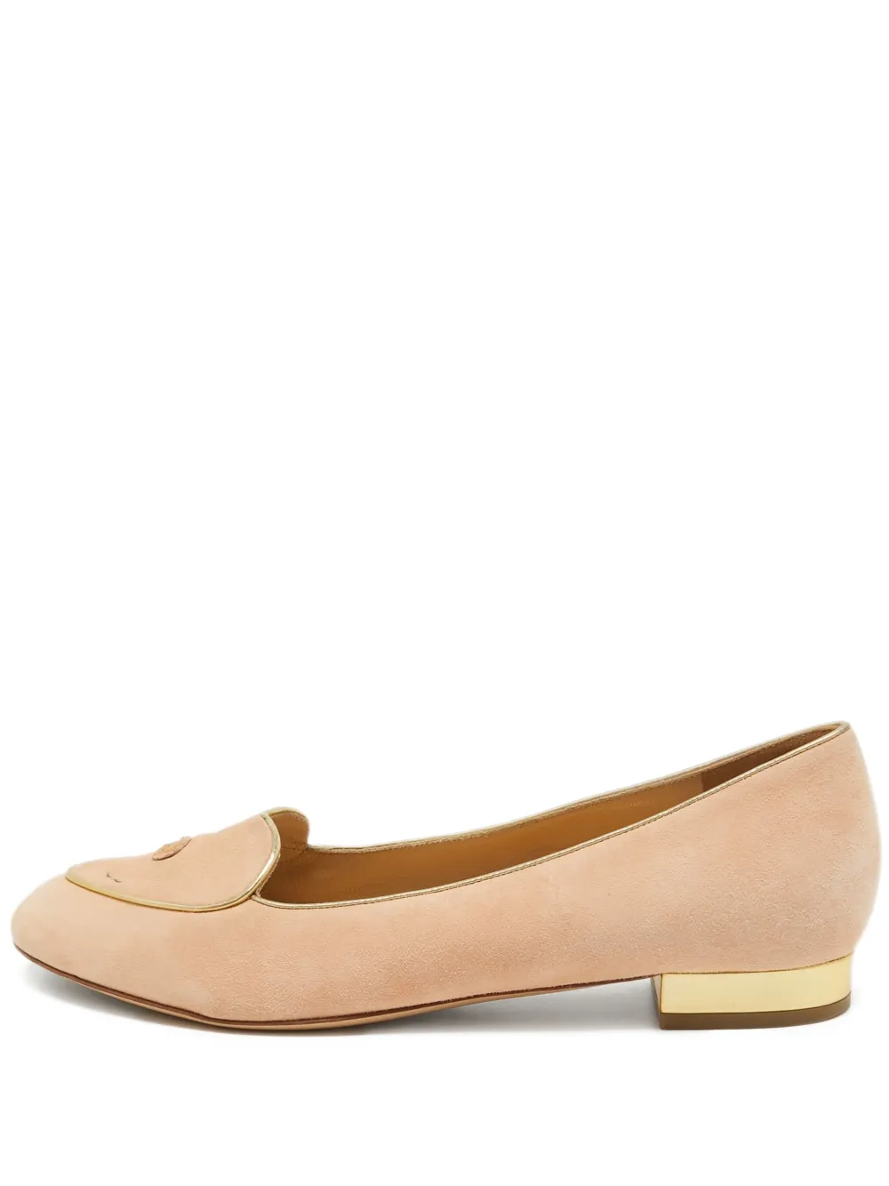 Pre-owned Charlotte Olympia  Suede Flat Pumps