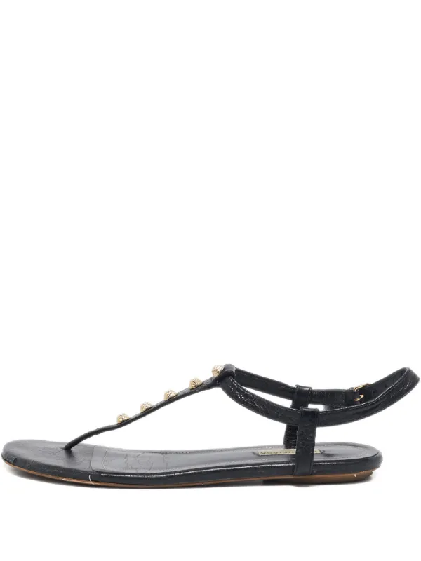 バレンシアガ　スタッズサンダル　黒 Balenciaga Pre-Owned スタッズ レザーサンダル | ブラック