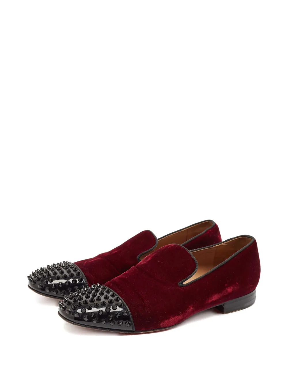 Christian Louboutin Pre-Owned velvet spiked loafers | Image 2