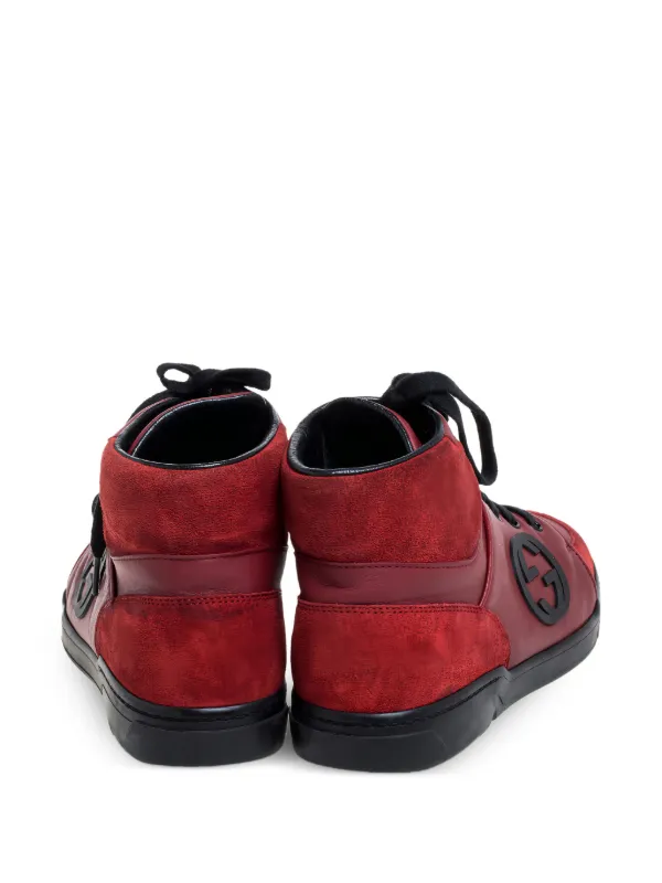 Gucci Pre-Owned Leather Sneakers | Red | FARFETCH display picture 1