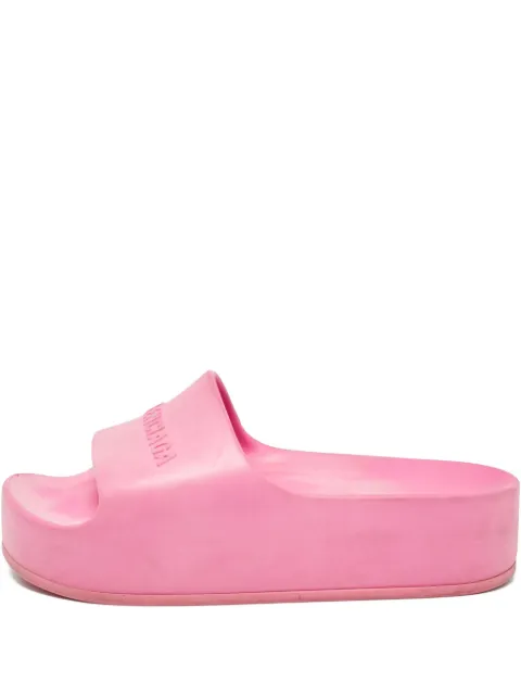 Balenciaga Pre-Owned logo-embossed slides
