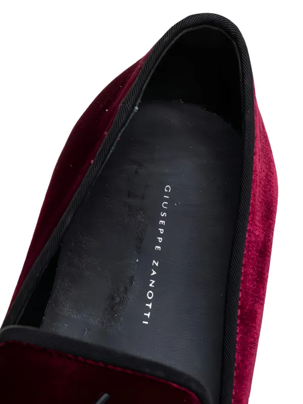 Giuseppe Zanotti Vintage Velvet slip-on Loafers | Red | FARFETCH display picture 1