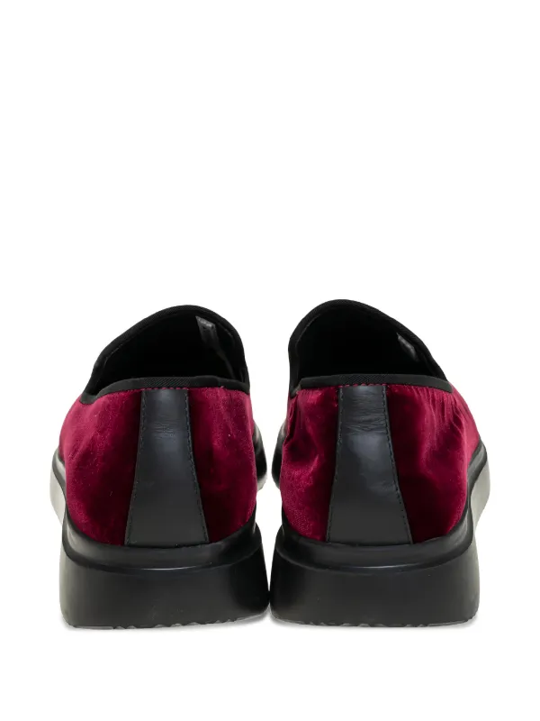 Giuseppe Zanotti Vintage Velvet slip-on Loafers | Red | FARFETCH display picture 3