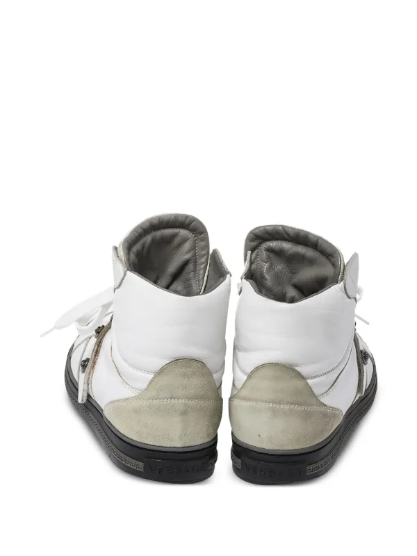 Versace Pre-Owned Leather Sneakers White FARFETCH IN