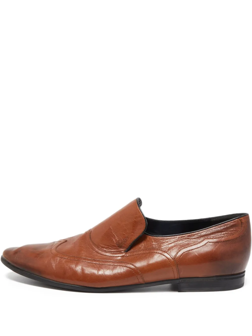 Gucci Pre-Owned leather slip-on shoes | Brown | Image 1