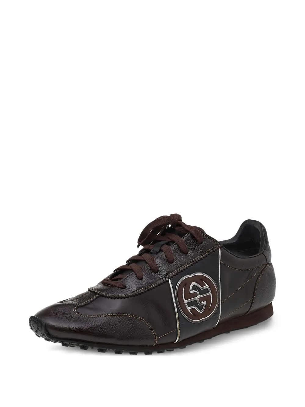 Gucci Pre-Owned panelled logo lace-up sneakers | Image 2