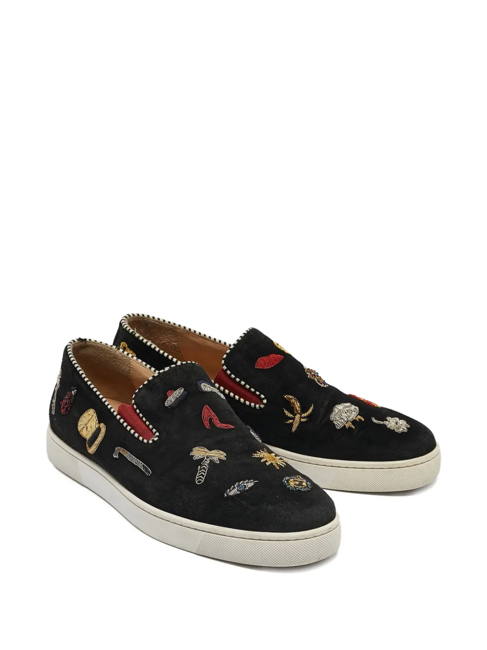 Christian Louboutin Pre-Owned embroidered slip-on sneakers | Image 2
