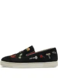 Christian Louboutin Pre-Owned embroidered slip-on sneakers - Black