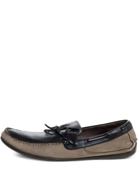 Ferragamo Pre-Owned leather-panelled loafers