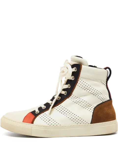 Balmain Pre-Owned perforated high-top sneakers