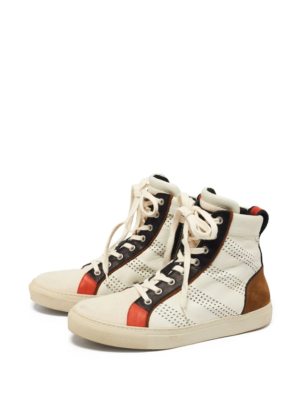 Balmain Pre-Owned perforated high-top sneakers | Image 2