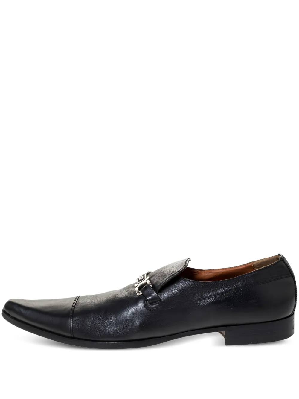 logo-plaque leather loafers