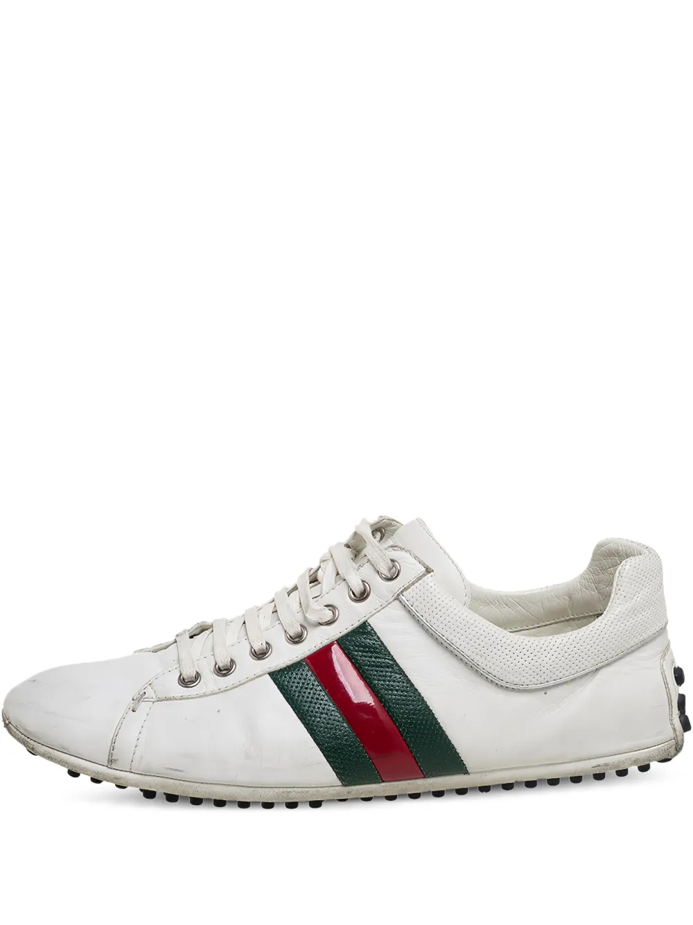 Gucci Pre-Owned leather stripe sneakers - ホワイト Gucci Pre-Owned leather stripe sneakers - ホワイト