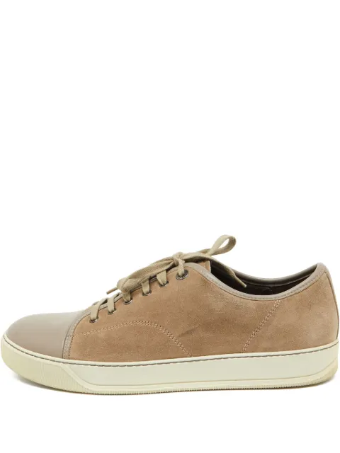 Lanvin Pre-Owned panelled suede low-top sneakers