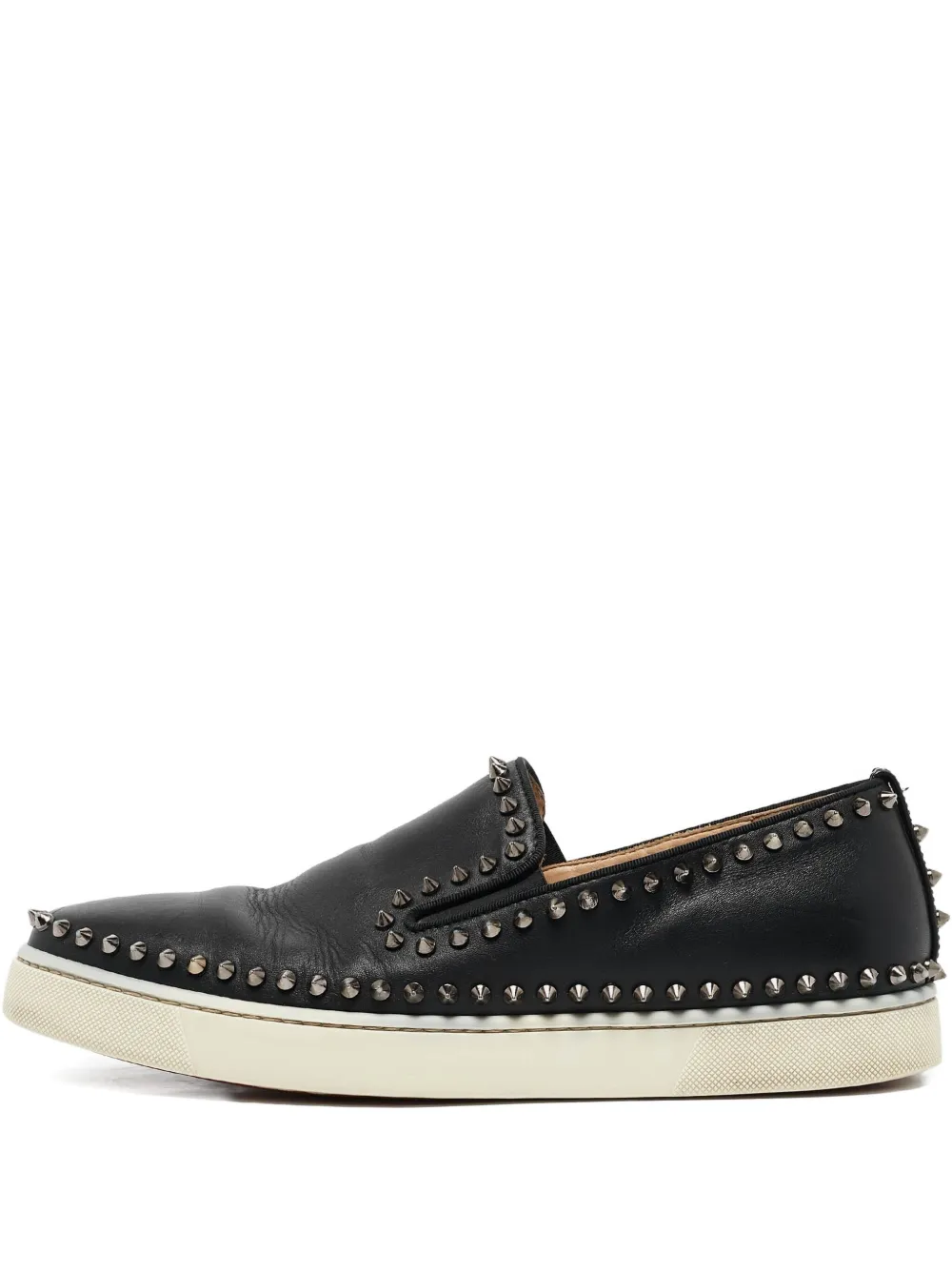 Christian Louboutin Pre-Owned レザー スリッポンスニーカー - ブラック Christian Louboutin Pre-Owned レザー スリッポンスニーカー - ブラック