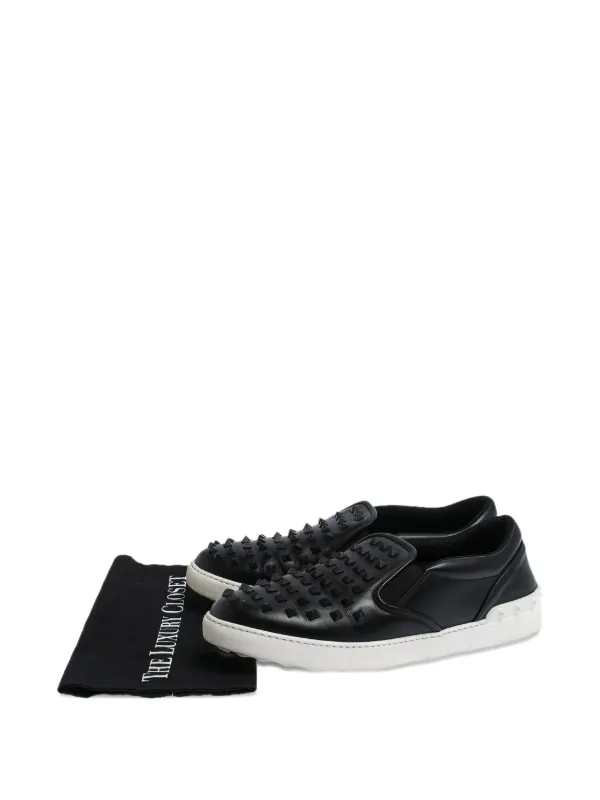 VALENTINO GARAVANIブラック Valentino Garavani Pre-Owned spike-embellished Sneakers