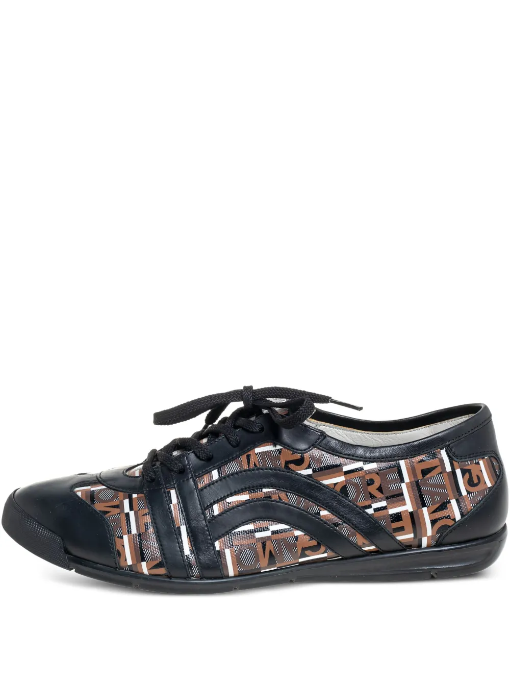 Ferragamo Pre-Owned lace-up canvas sneakers | Brown | Image 1