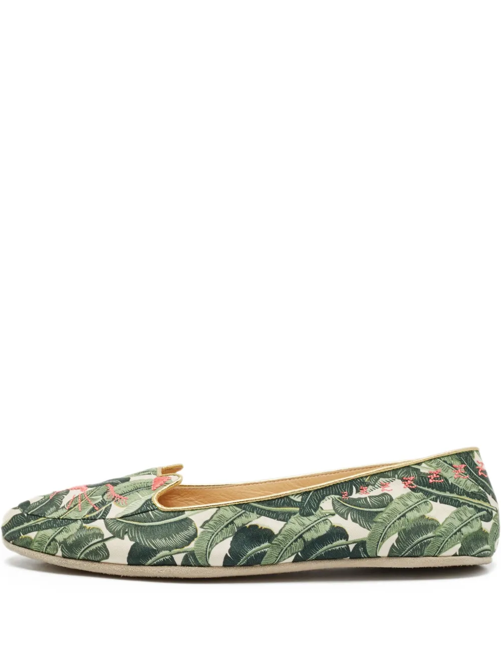 Pre-owned Charlotte Olympia  Embroidered Botanical Loafers