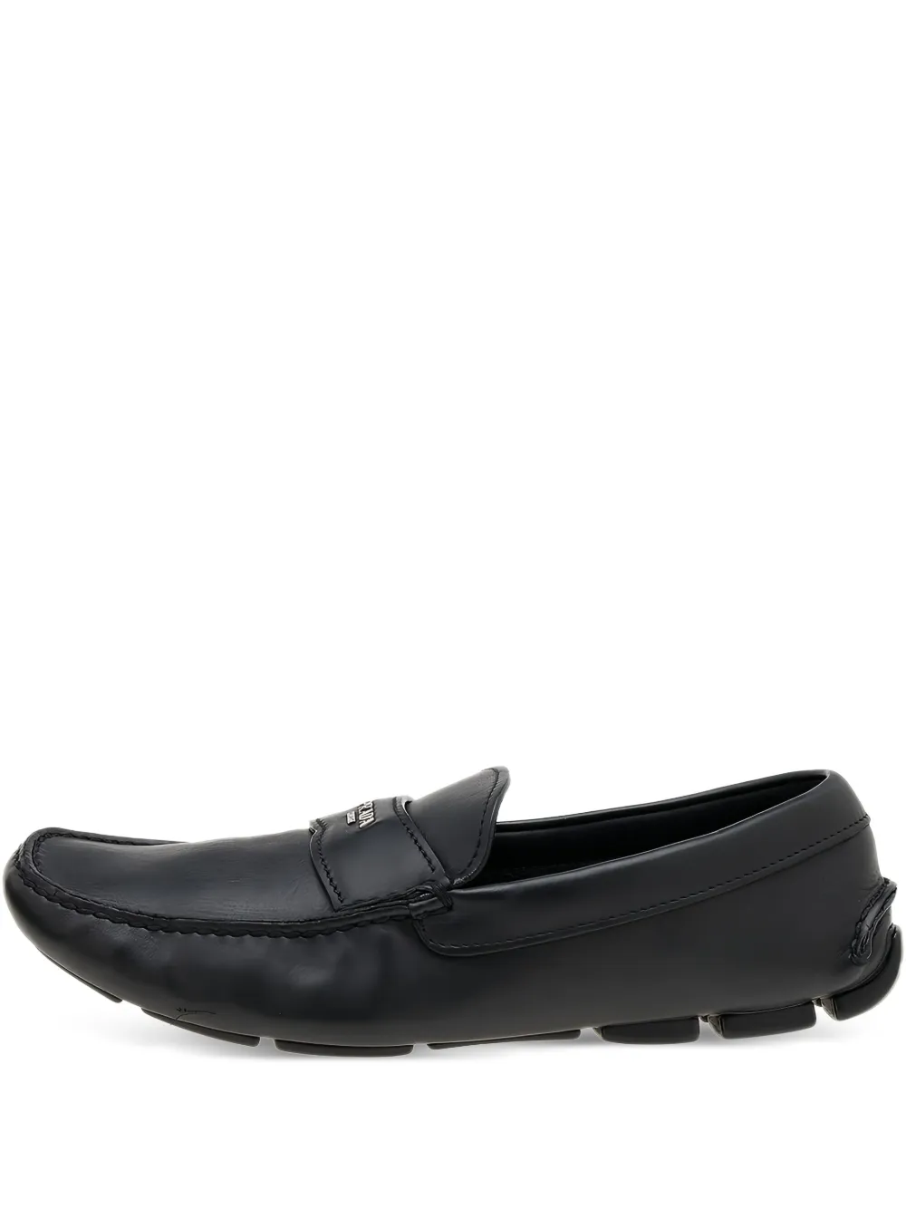 Prada Pre-Owned läderloafers med logotyp | svart | Image 1