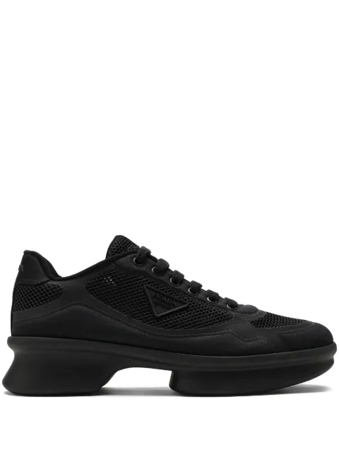Prada mesh-panelled platform loafers