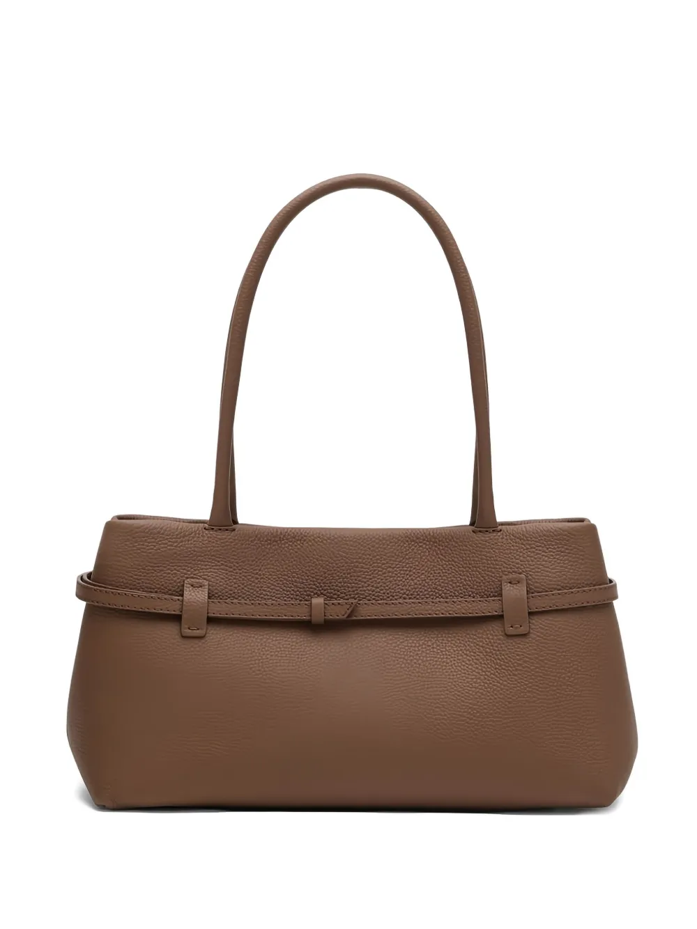 Manu Atelier Buckle-fastening Leather Tote Bag In Brown