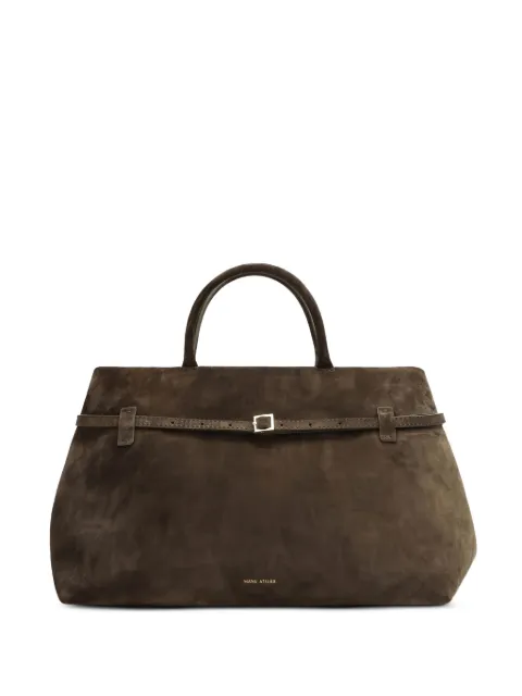 Manu Atelier buckle-fastening suede tote bag