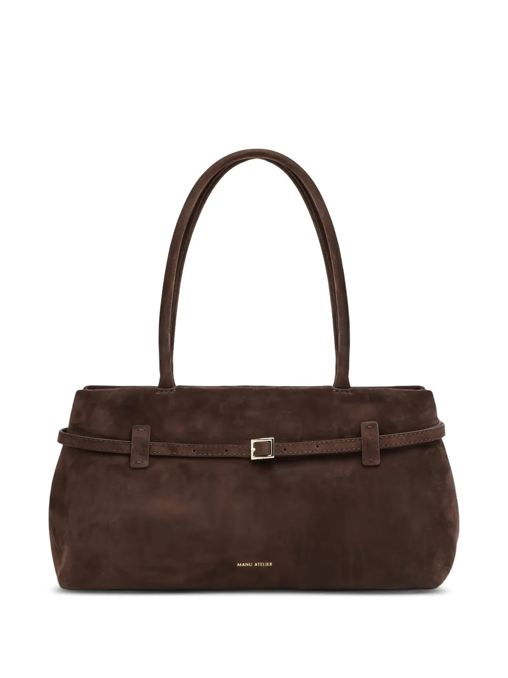 Manu Atelier Le Cambon East West suede shoulder bag - Marrone