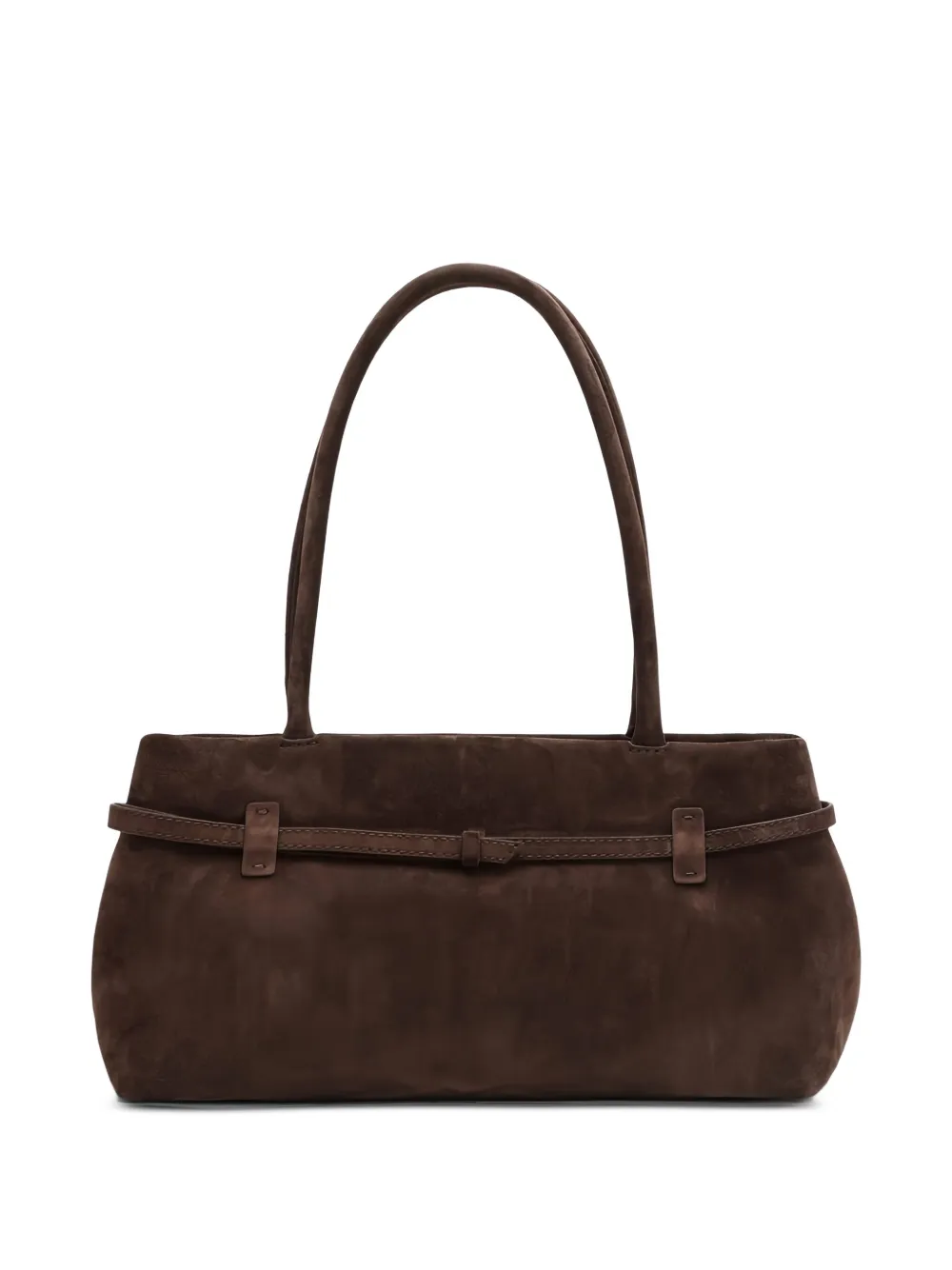 Manu Atelier Le Cambon East West suede shoulder bag Bruin