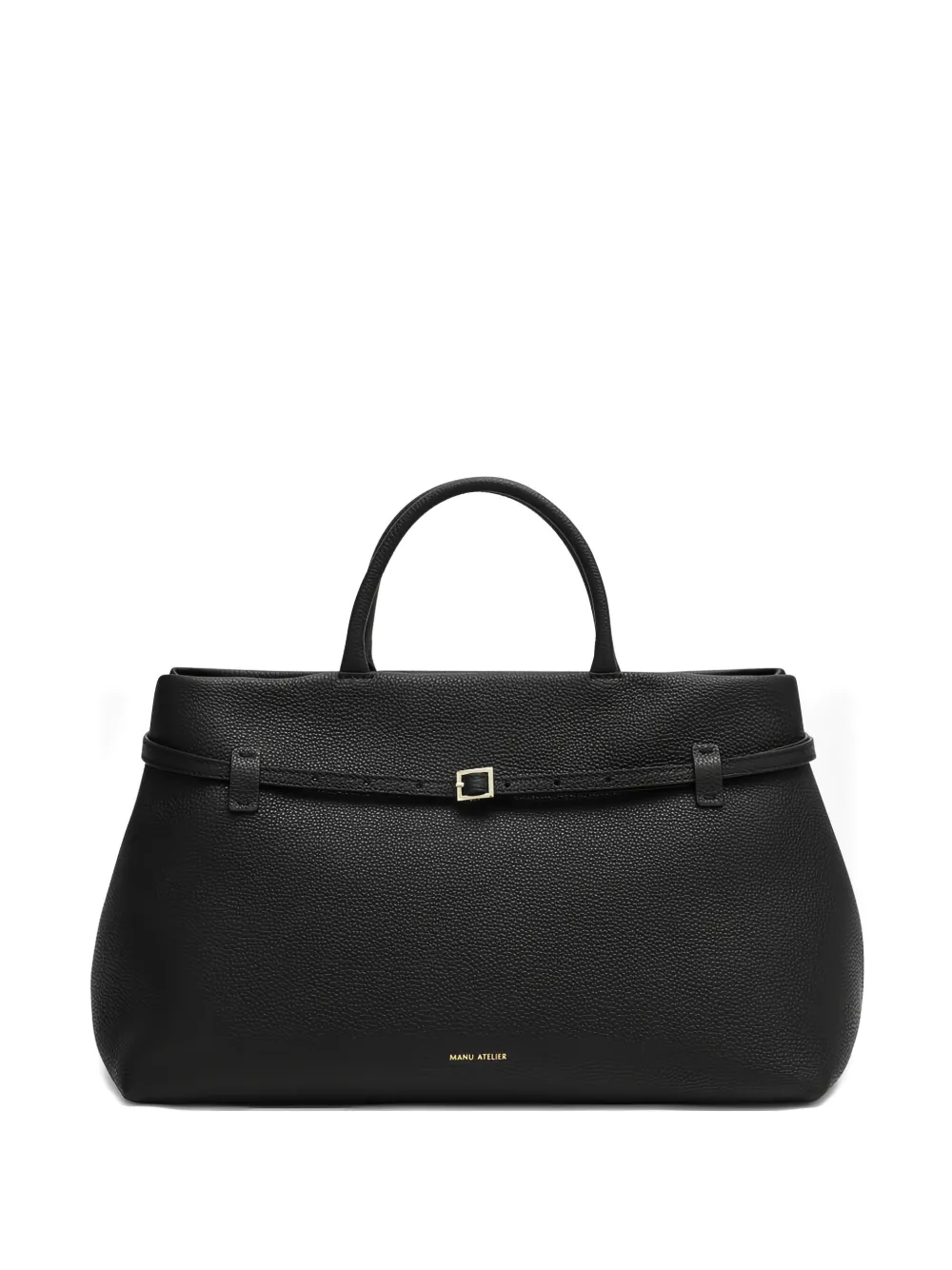 Manu Atelier buckle-fastening leather tote bag - ブラック