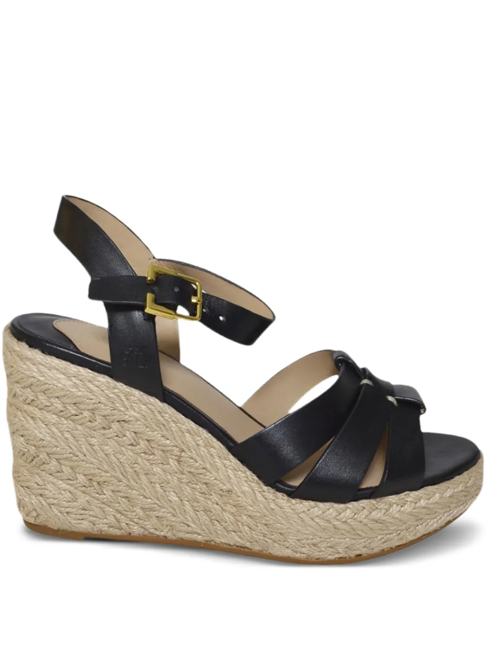 Polo Ralph Lauren 70mm Soffia wedge espadrilles Black
