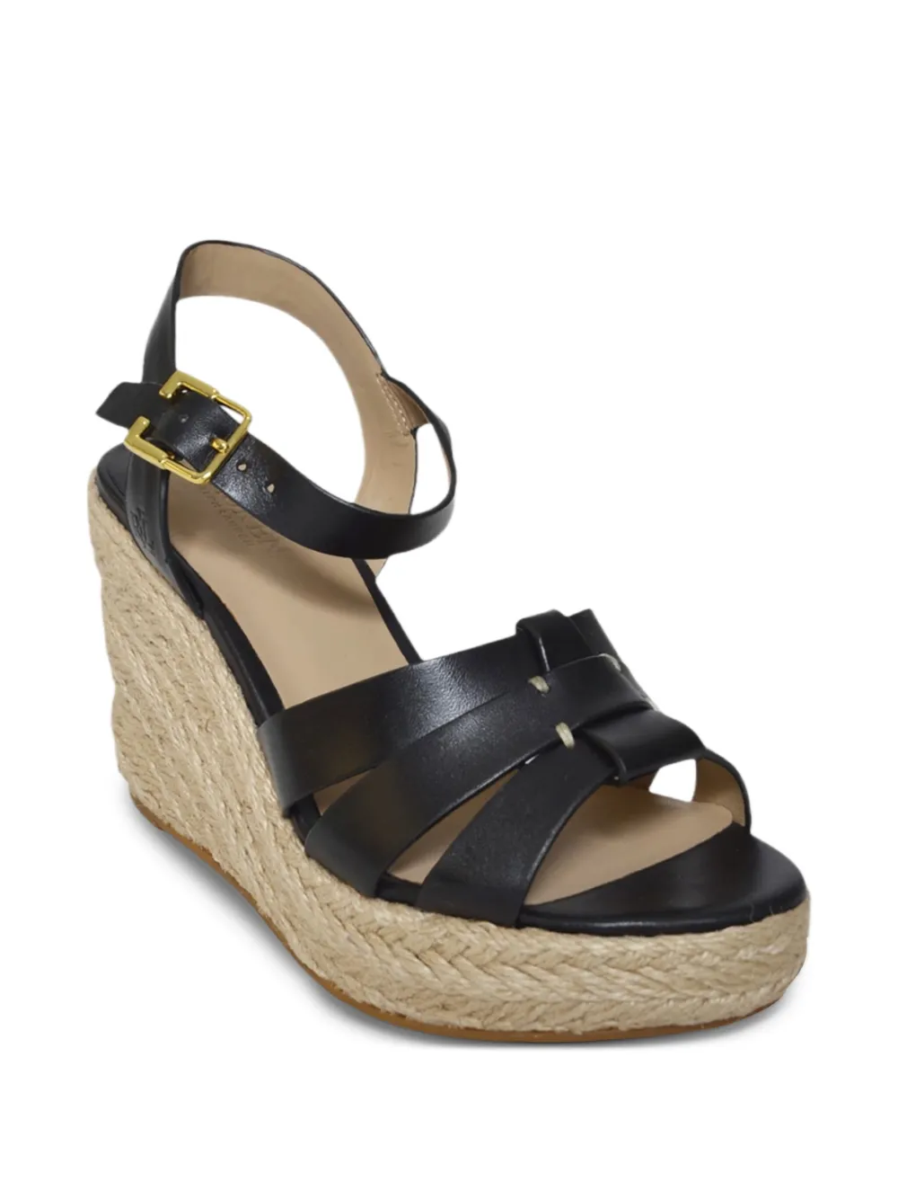 Polo Ralph Lauren 70mm Soffia wedge espadrilles Black