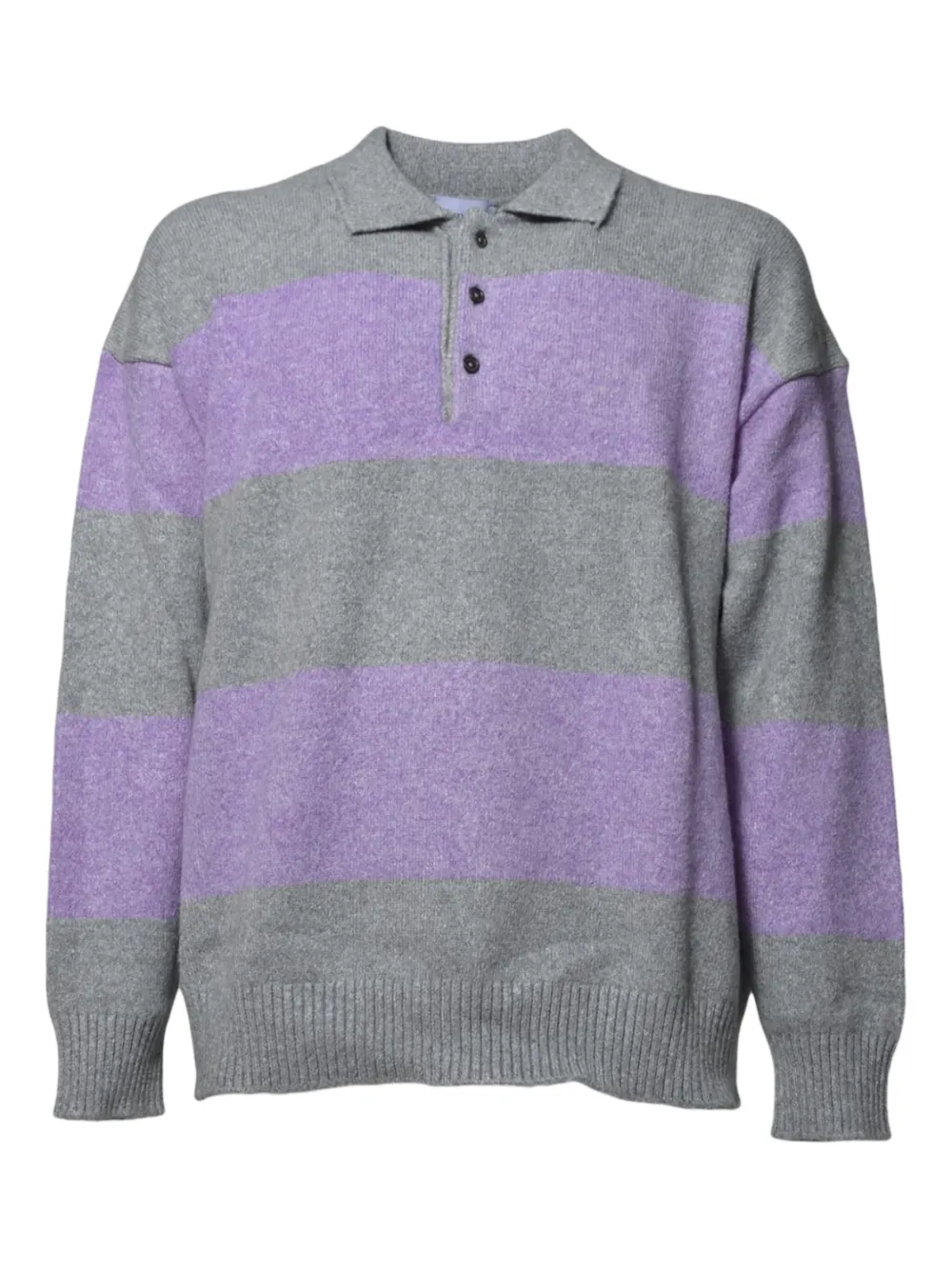 AMISH playera tipo polo con rayas estampadas | morado | Image 1