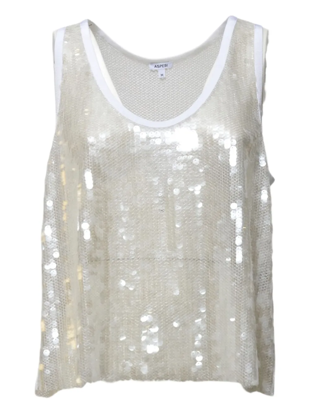 ASPESI sequinned sleeveless top | White | Image 1