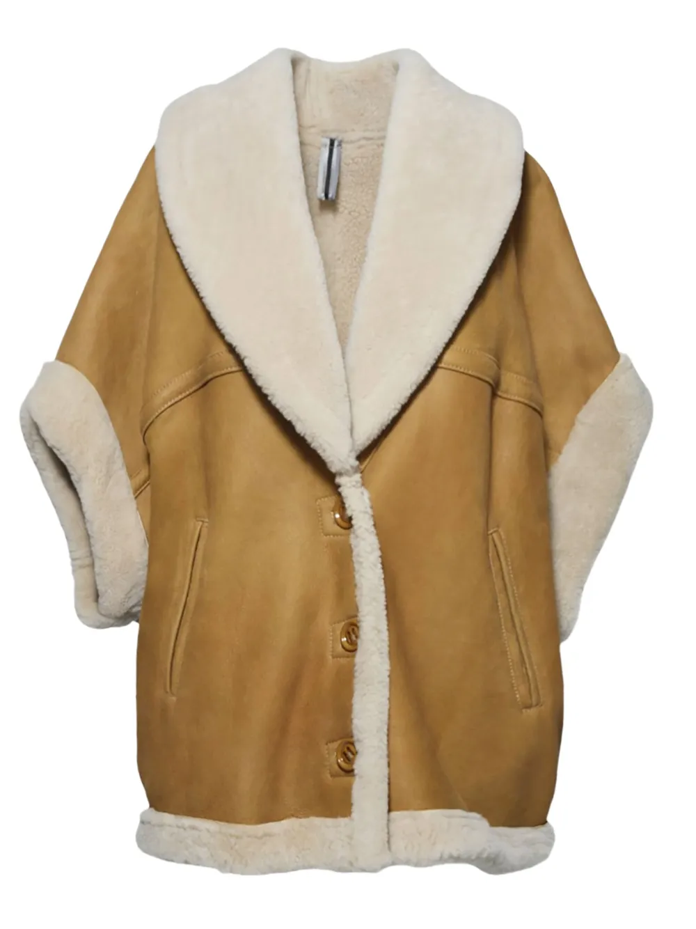 D-FOUR shearling button-up jacket