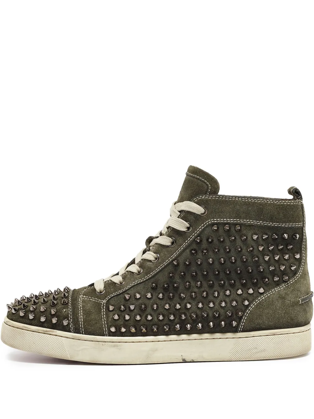 Christian Louboutin Pre-Owned studded suede sneakers - グリーン Christian Louboutin Pre-Owned studded suede sneakers - グリーン