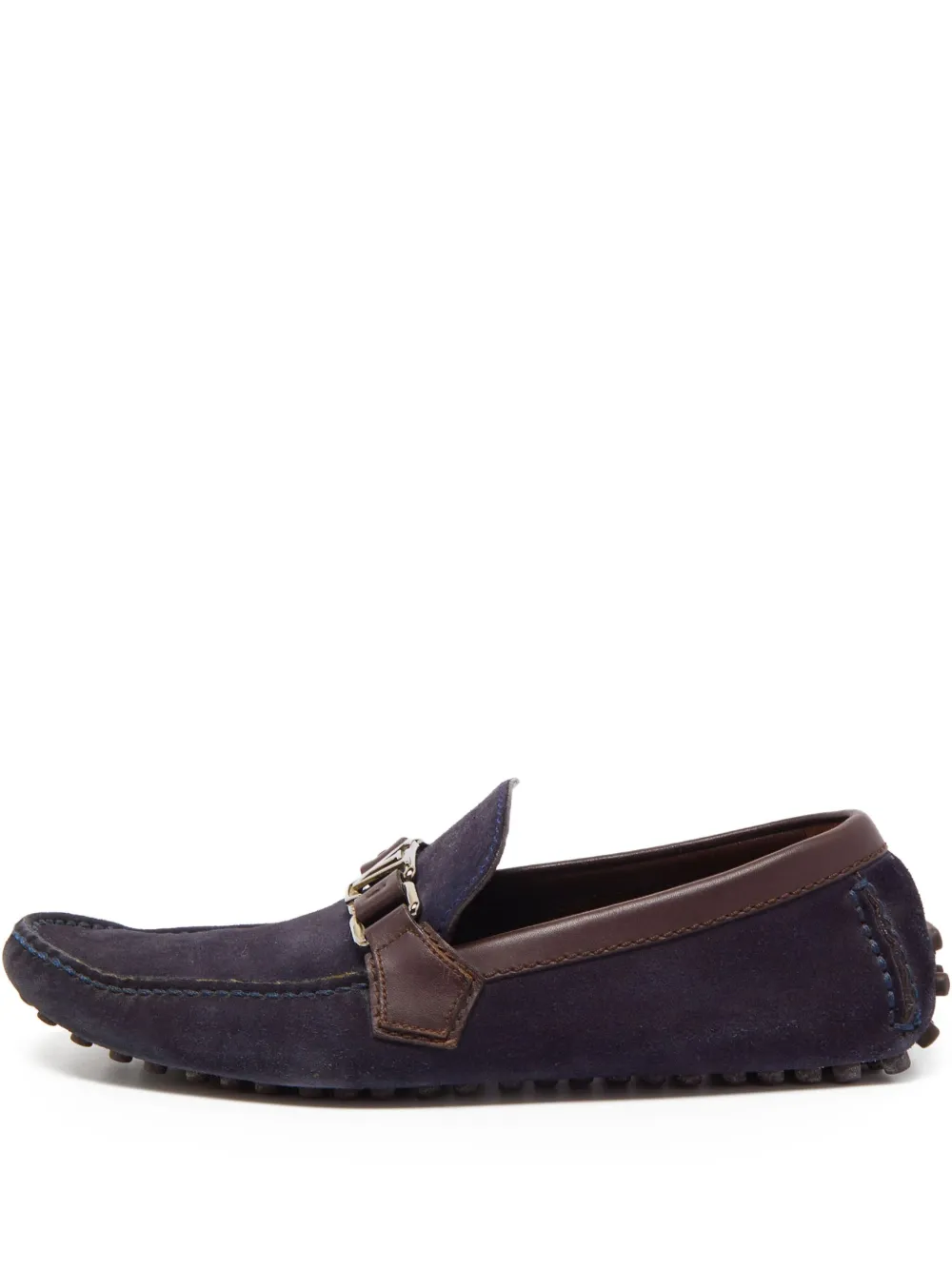 Louis Vuitton Pre-Owned mocassins en cuir à logo appliqué | bleu | Image 1