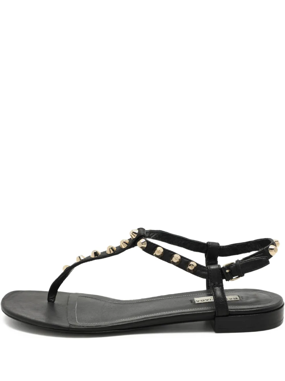 Balenciaga Pre-Owned T-Riemen-Sandalen mit Nieten - Schwarz