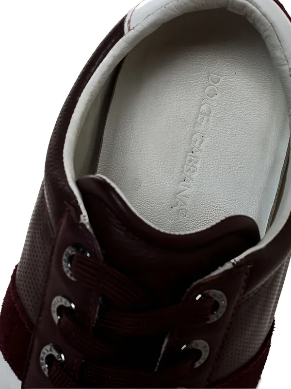 Dolce & Gabbana Pre-Owned Leather low-top Sneakers | Red | FARFETCH SG