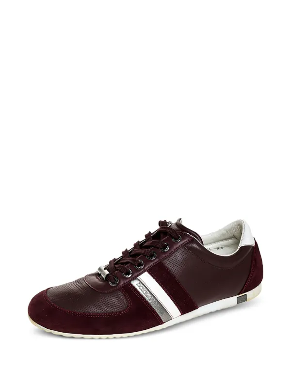 DOLCE & GABBANA ダークブラウン レザーシューズ Dolce & Gabbana Pre-Owned ローカット レザースニーカー | レッド