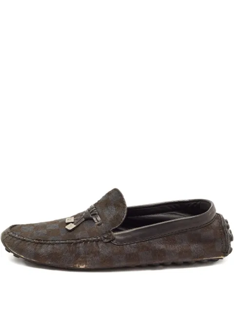 Louis Vuitton Pre-Owned 투톤 카프 헤어 로퍼