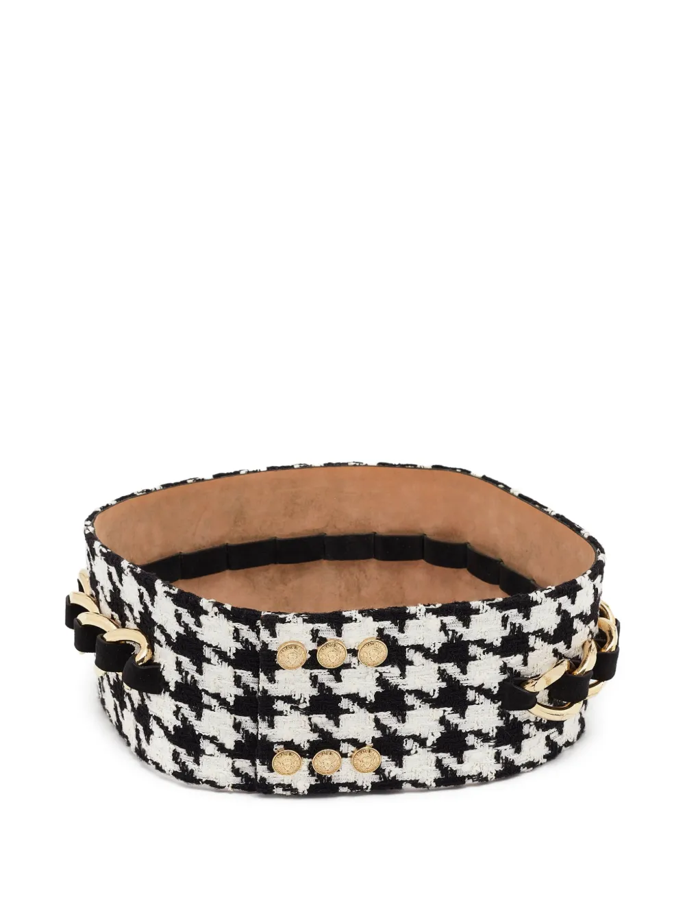 Balmain Pre-Owned houndstooth belt | Black | Image 1