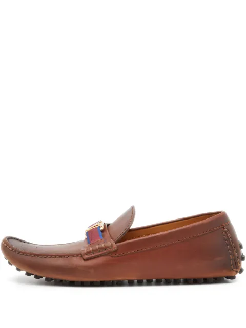 Louis Vuitton Pre-Owned logo-plaque leather loafers