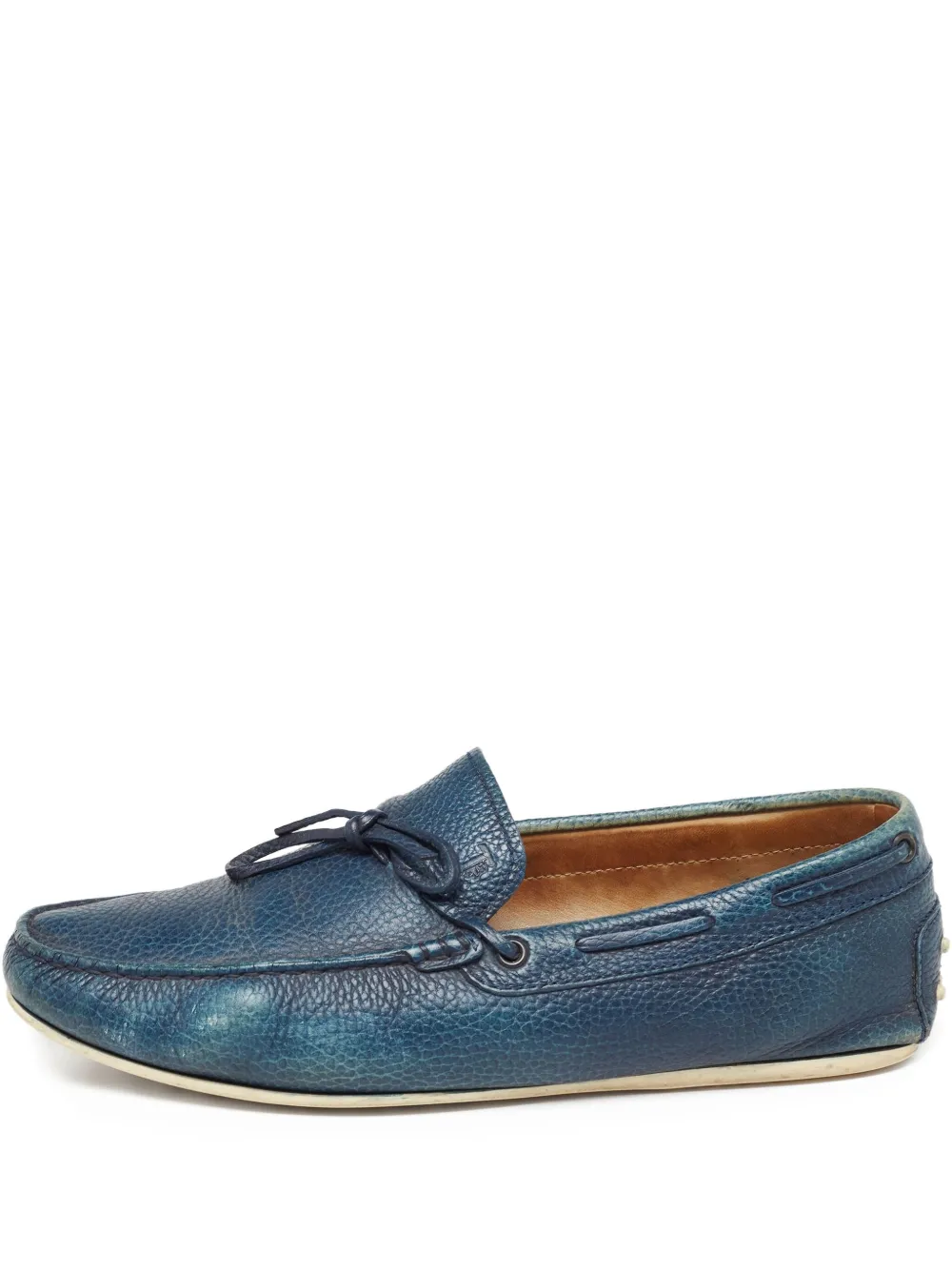 Tod's Vintage Segelschuhe aus strukturiertem Leder | Blau | Image 1