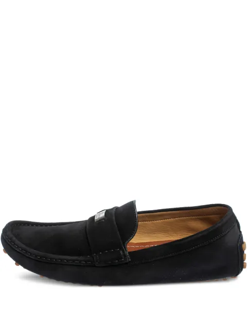 Gucci Pre-Owned logo-plaque suede loafers
