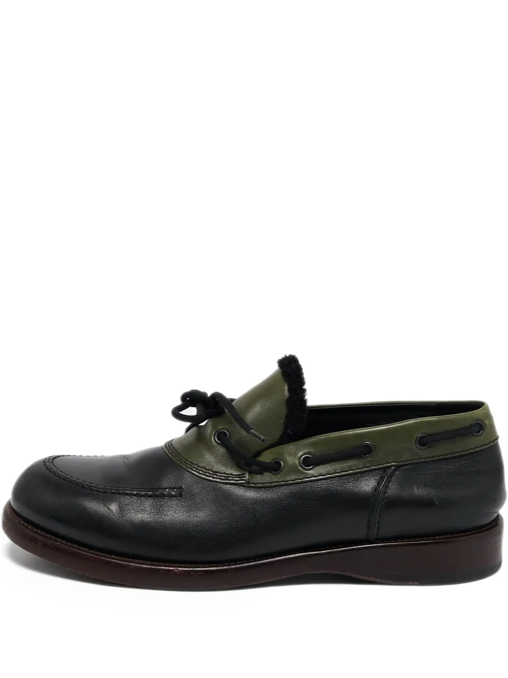 Bottega Veneta Pre-Owned black leather boat shoes | Black | Image 1