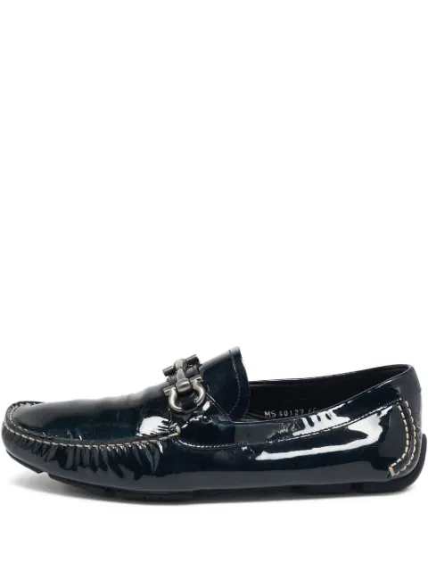 Ferragamo Pre-Owned Gancini patent leather driving loafers