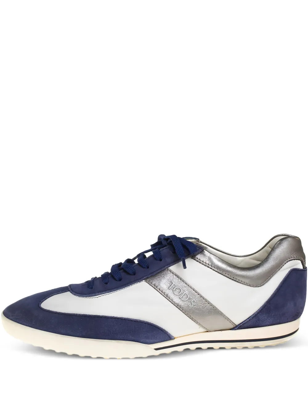 Tod's Vintage suede-panelled lace-up trainers | White | Image 1