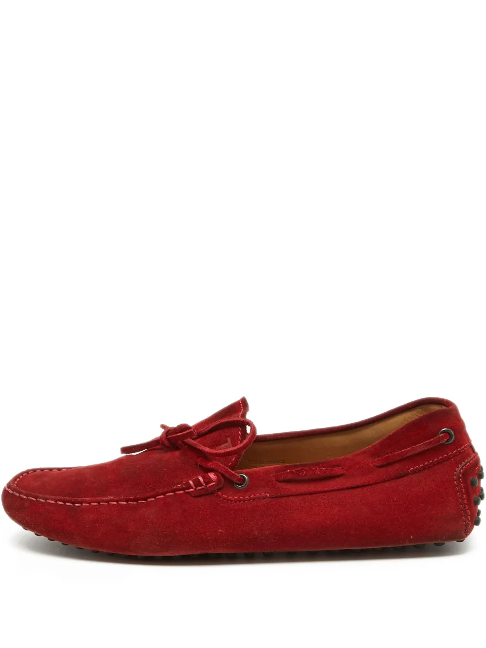Tod's Vintage chaussures bateau pre-owned en daim | rouge | Image 1